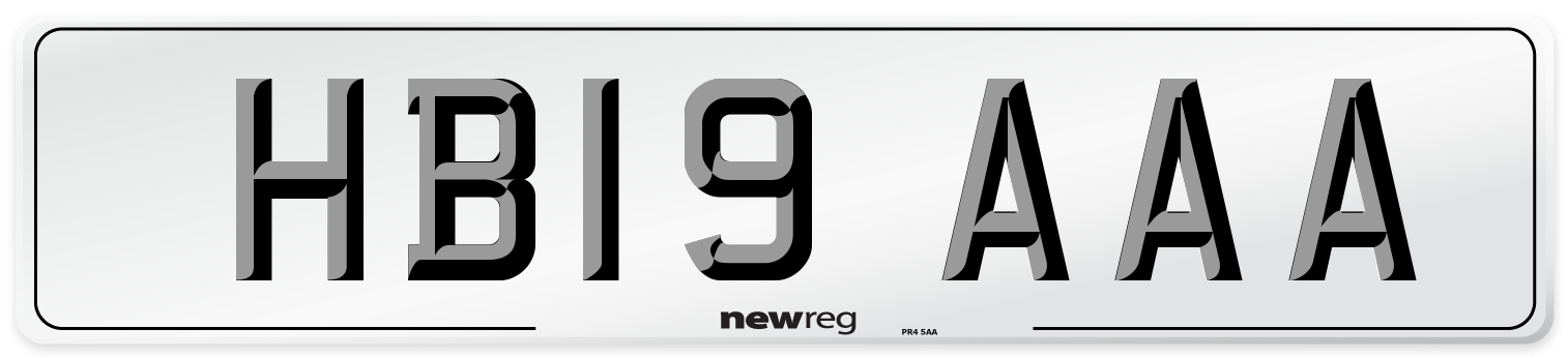 HB19 AAA Number Plate from New Reg